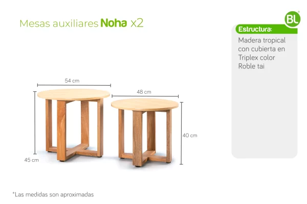 Mesas Auxiliares Noha x 2 - Imagen 3