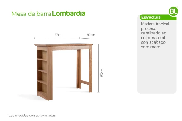 Mesa de Barra Lombardia - Imagen 2